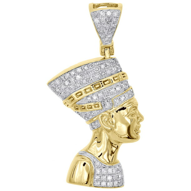 Details about   Real 10kt Yellow Gold 3-D Nefertiti Pendant 